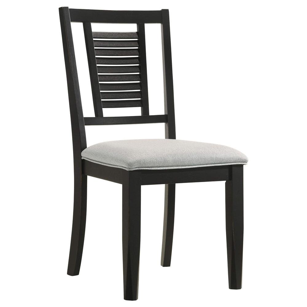 Juego de comedor rectangular Appleton de 7 piezas en negro lavado