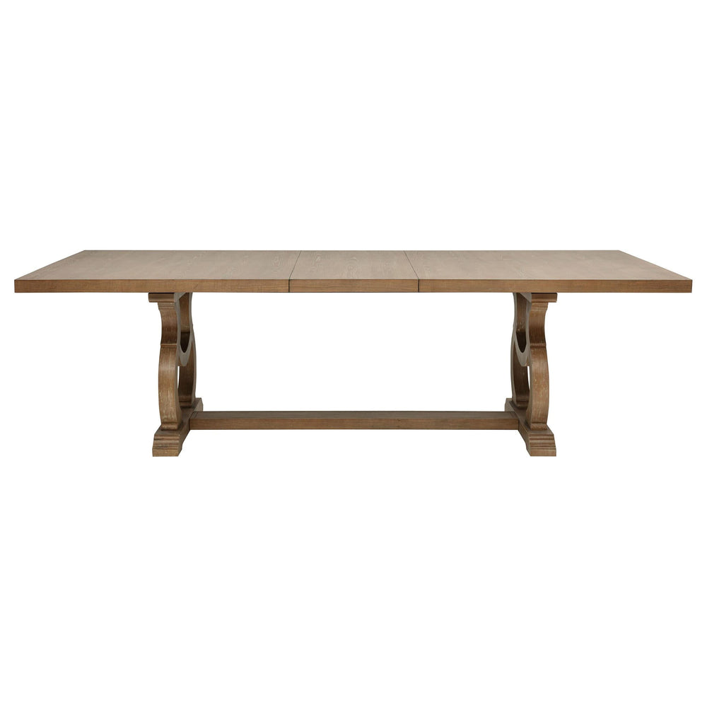 Juego de comedor Brockway de 7 piezas con hojas extensibles en marrón cebada