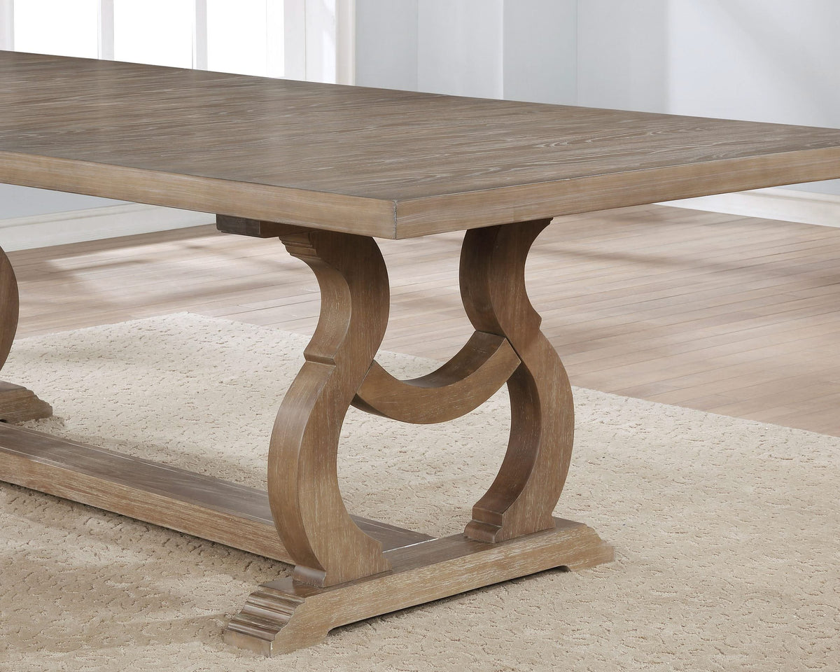 Juego de comedor Brockway de 7 piezas con hojas extensibles en marrón cebada