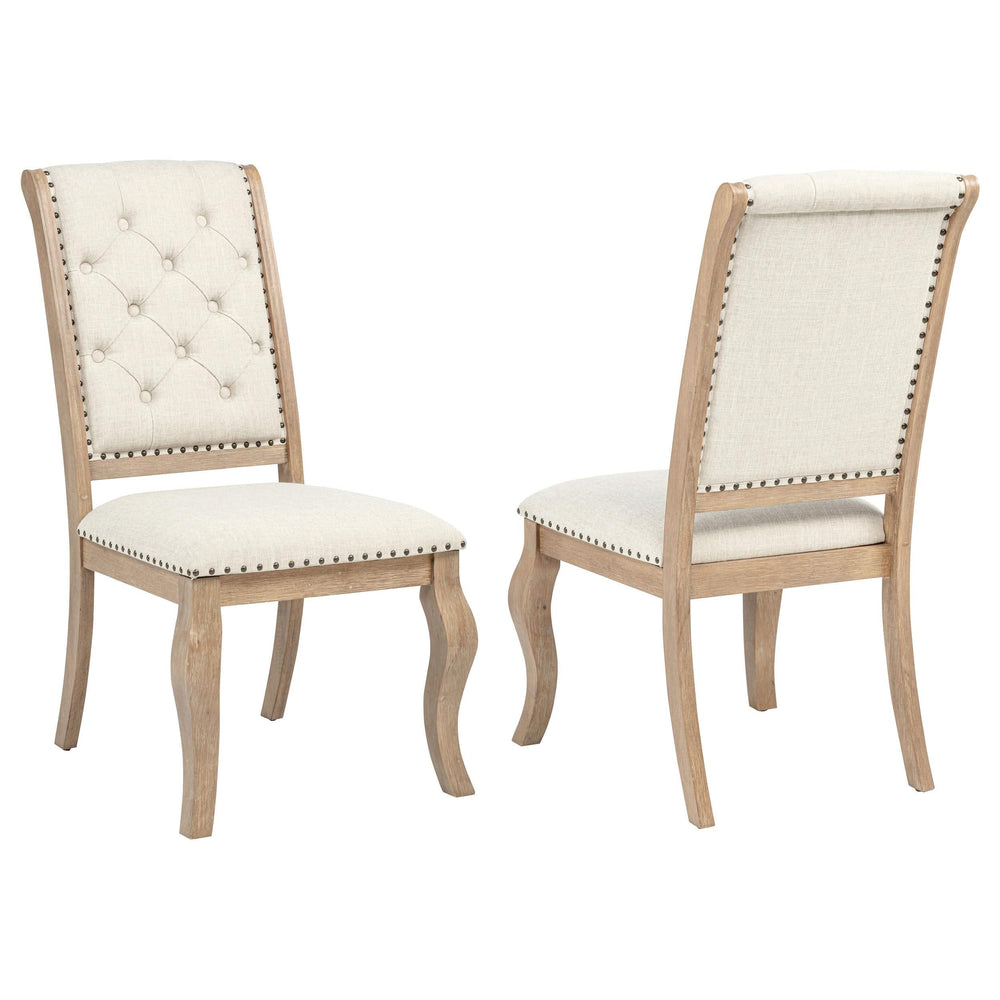 Silla de comedor tapizada Brockway color marrón cebada (juego de 2)