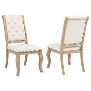 Silla de comedor tapizada Brockway color marrón cebada (juego de 2)