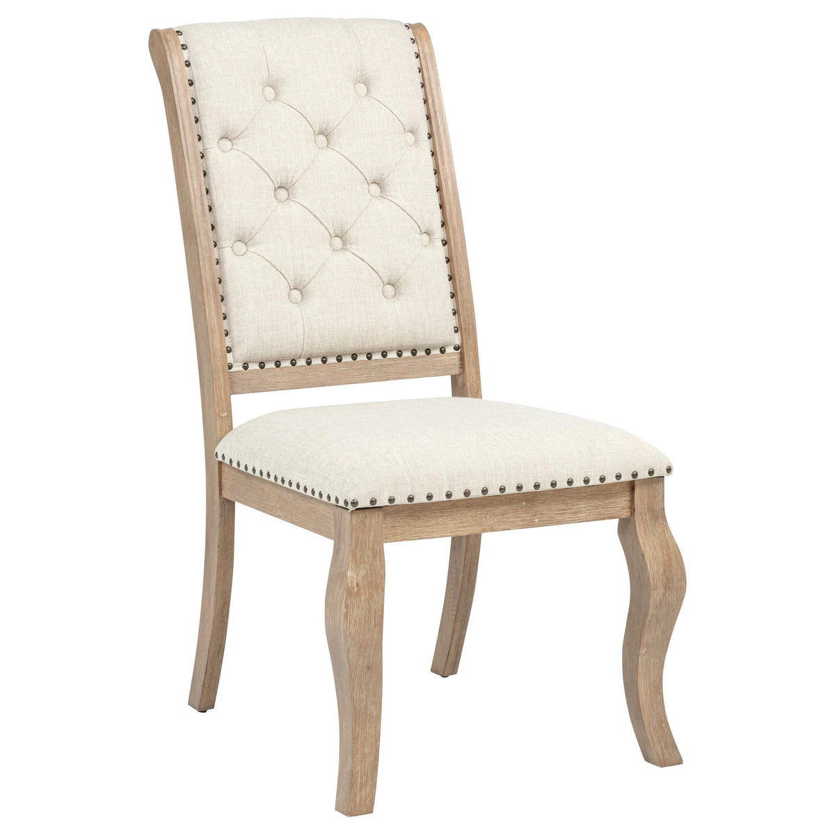 Silla de comedor tapizada Brockway color marrón cebada (juego de 2)