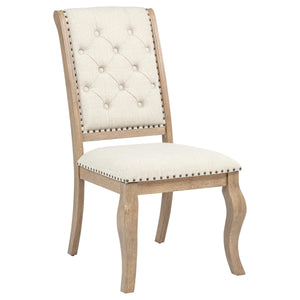 Silla de comedor tapizada Brockway color marrón cebada (juego de 2)
