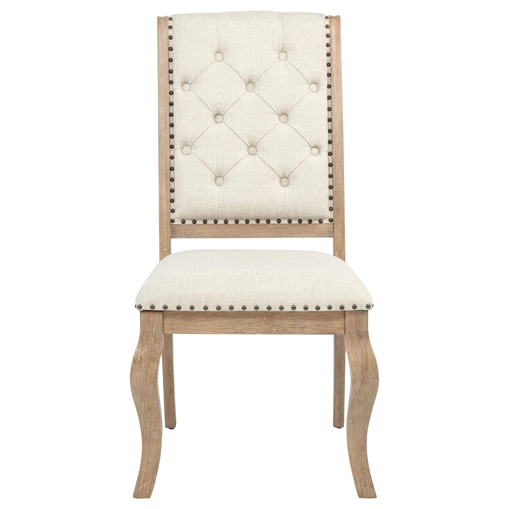 Silla de comedor tapizada Brockway color marrón cebada (juego de 2)