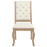 Silla de comedor tapizada Brockway color marrón cebada (juego de 2)