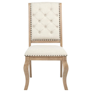 Silla de comedor tapizada Brockway color marrón cebada (juego de 2)
