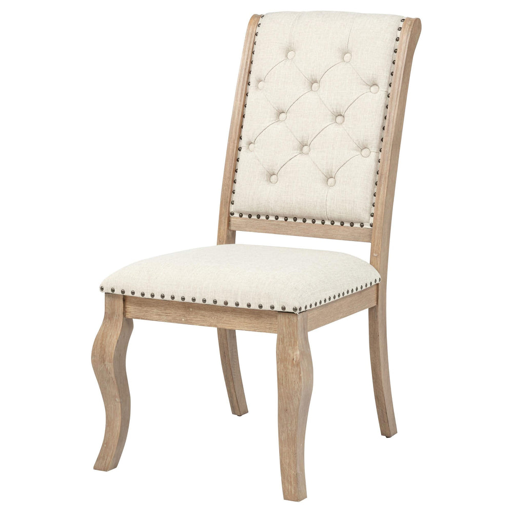 Silla de comedor tapizada Brockway color marrón cebada (juego de 2)