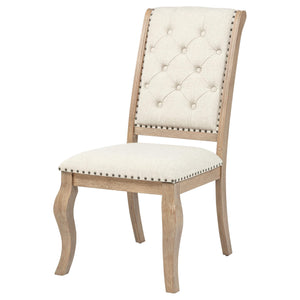 Silla de comedor tapizada Brockway color marrón cebada (juego de 2)