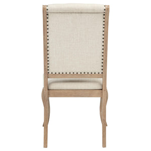 Silla de comedor tapizada Brockway color marrón cebada (juego de 2)