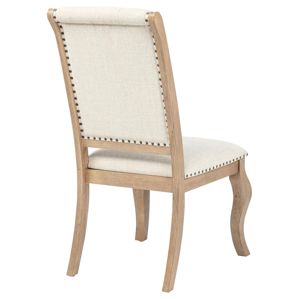 Silla de comedor tapizada Brockway color marrón cebada (juego de 2)