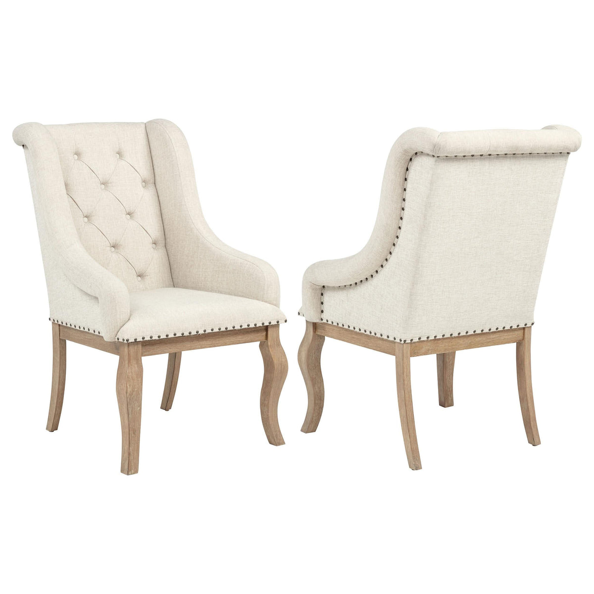 Sillón tapizado Brockway color marrón cebada (juego de 2)