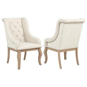 Sillón tapizado Brockway color marrón cebada (juego de 2)