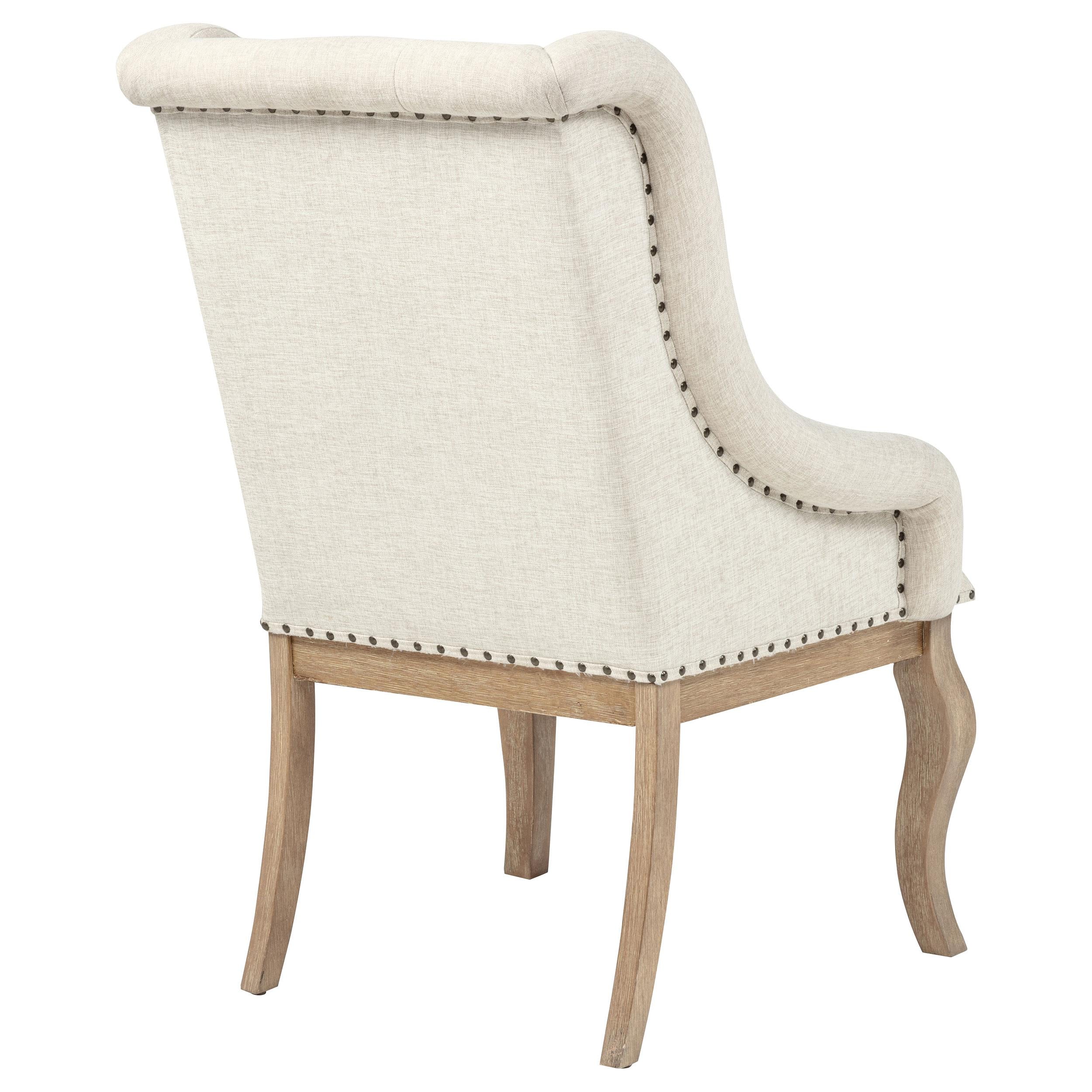 Brockway Upholstered Arm Chair Barley Brown (Set of 2)