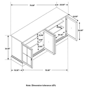 Aparador de comedor Brockway de 4 puertas, color marrón cebada