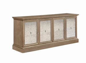 Aparador de comedor Brockway de 4 puertas, color marrón cebada