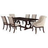 Juego de comedor Brockway de 7 piezas con hojas extensibles, estilo antiguo Java