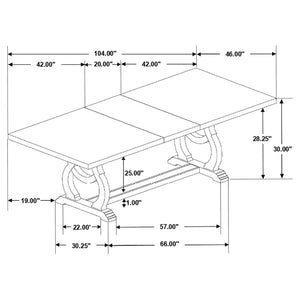 Juego de comedor Brockway de 7 piezas con hojas extensibles, estilo antiguo Java
