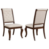 Silla de comedor tapizada Brockway Barley Java (juego de 2)