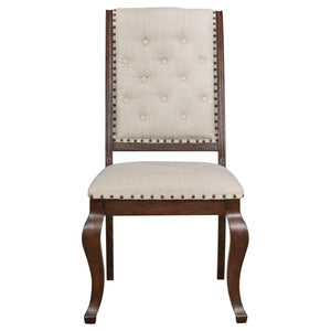 Silla de comedor tapizada Brockway Barley Java (juego de 2)