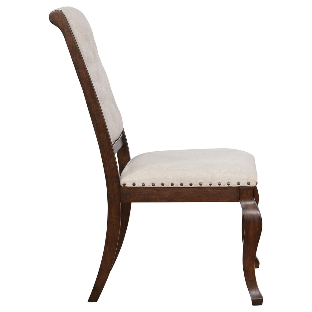 Silla de comedor tapizada Brockway Barley Java (juego de 2)