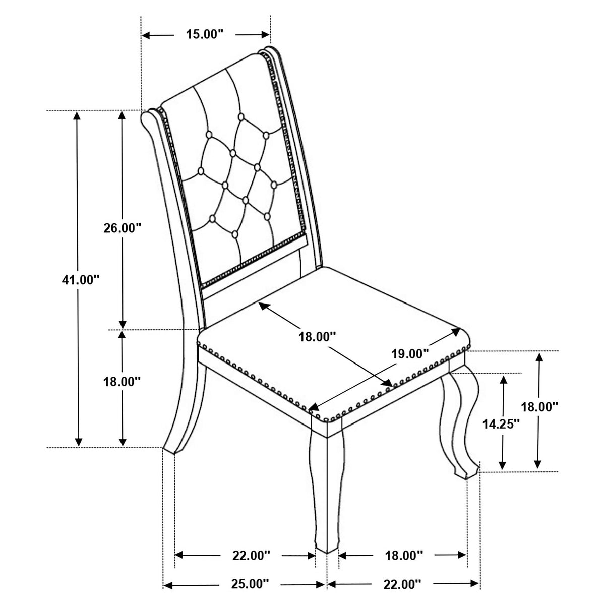 Silla de comedor tapizada Brockway Barley Java (juego de 2)