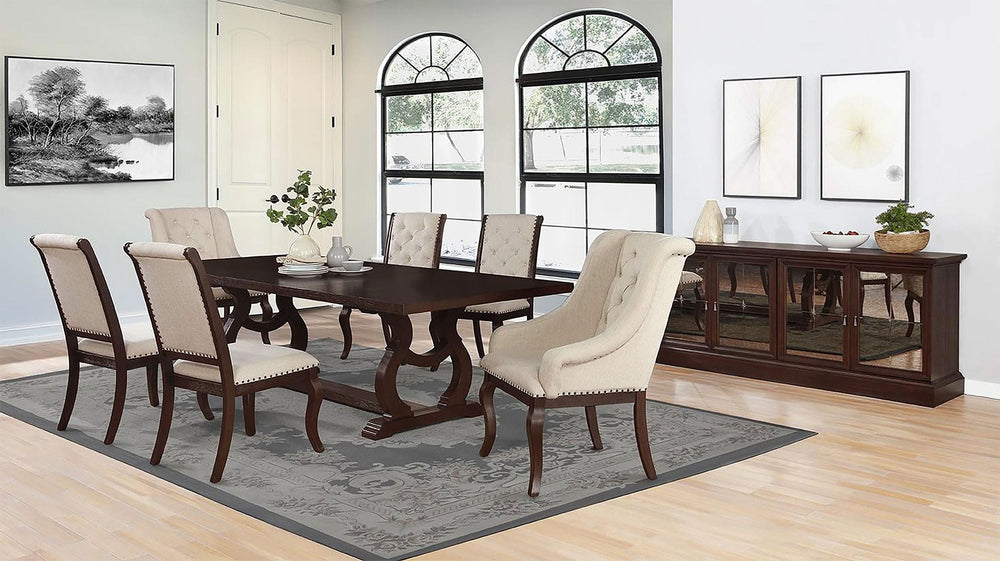 Silla de comedor tapizada Brockway Barley Java (juego de 2)