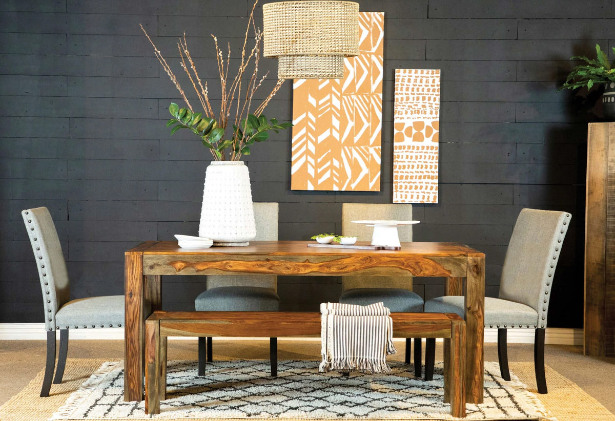 Mesa de comedor rectangular Keats color castaño cálido