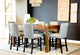 Mesa de altura de mostrador rectangular Keats en castaño cálido