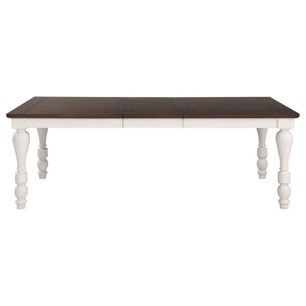 Juego de mesa de comedor rectangular Madelyn de 7 piezas en blanco costero
