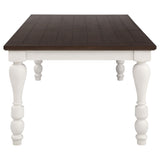 Juego de mesa de comedor rectangular Madelyn de 7 piezas en blanco costero