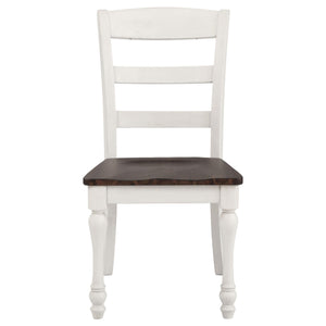 Juego de mesa de comedor rectangular Madelyn de 7 piezas en blanco costero
