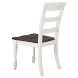 Juego de mesa de comedor rectangular Madelyn de 7 piezas en blanco costero