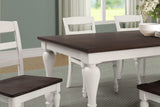 Juego de mesa de comedor rectangular Madelyn de 7 piezas en blanco costero