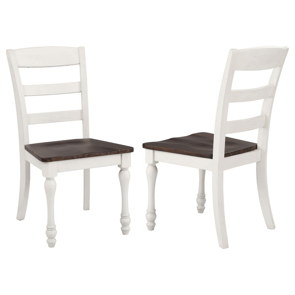 Silla de comedor de madera Madelyn en blanco costero (juego de 2)