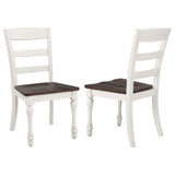 Silla de comedor de madera Madelyn en blanco costero (juego de 2)