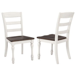 Silla de comedor de madera Madelyn en blanco costero (juego de 2)