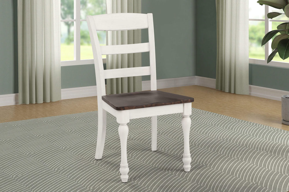 Silla de comedor de madera Madelyn en blanco costero (juego de 2)