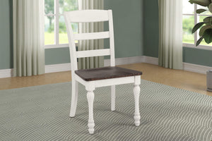 Silla de comedor de madera Madelyn en blanco costero (juego de 2)