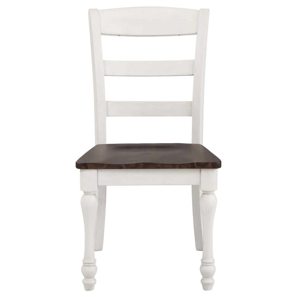 Silla de comedor de madera Madelyn en blanco costero (juego de 2)