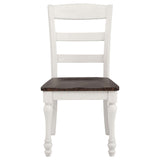 Silla de comedor de madera Madelyn en blanco costero (juego de 2)