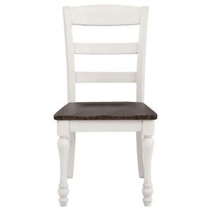 Silla de comedor de madera Madelyn en blanco costero (juego de 2)