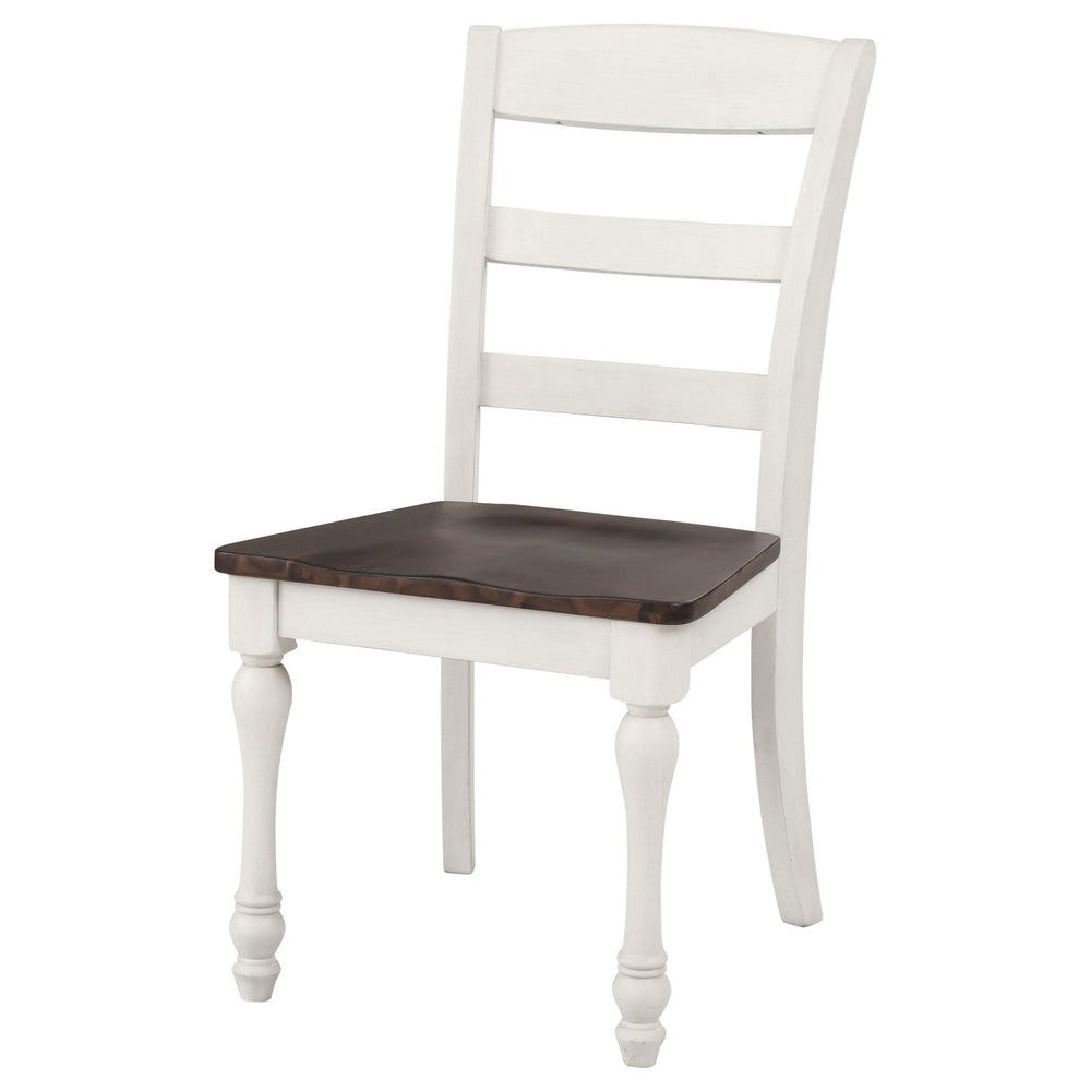 Silla de comedor de madera Madelyn en blanco costero (juego de 2)