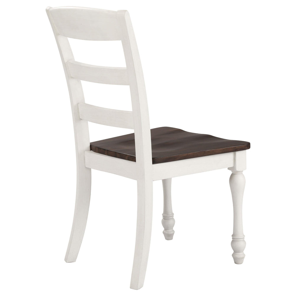 Silla de comedor de madera Madelyn en blanco costero (juego de 2)