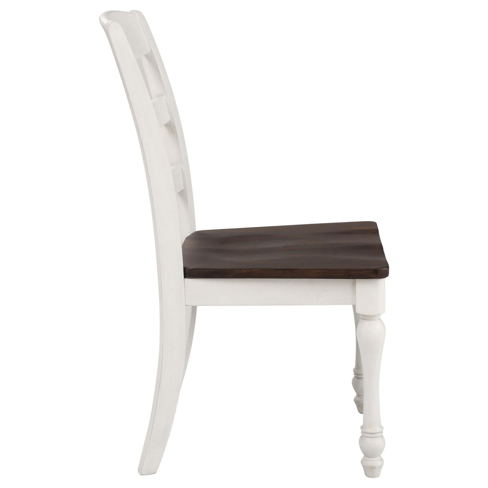 Silla de comedor de madera Madelyn en blanco costero (juego de 2)