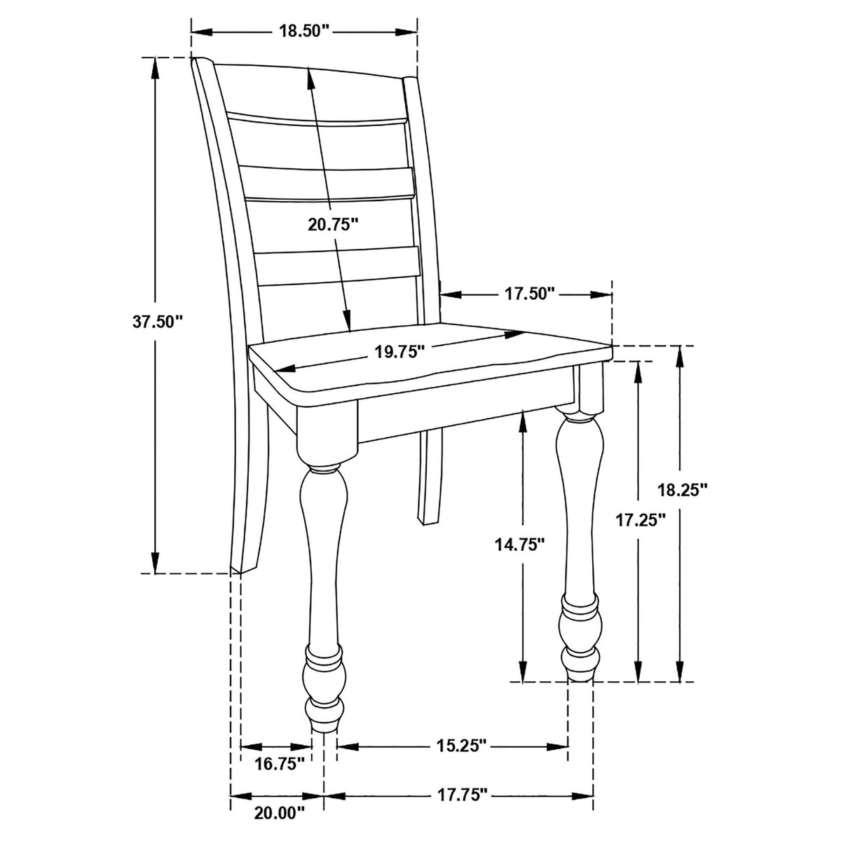 Silla de comedor de madera Madelyn en blanco costero (juego de 2)