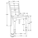 Silla de comedor de madera Madelyn en blanco costero (juego de 2)