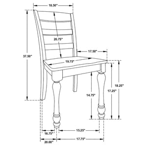 Silla de comedor de madera Madelyn en blanco costero (juego de 2)