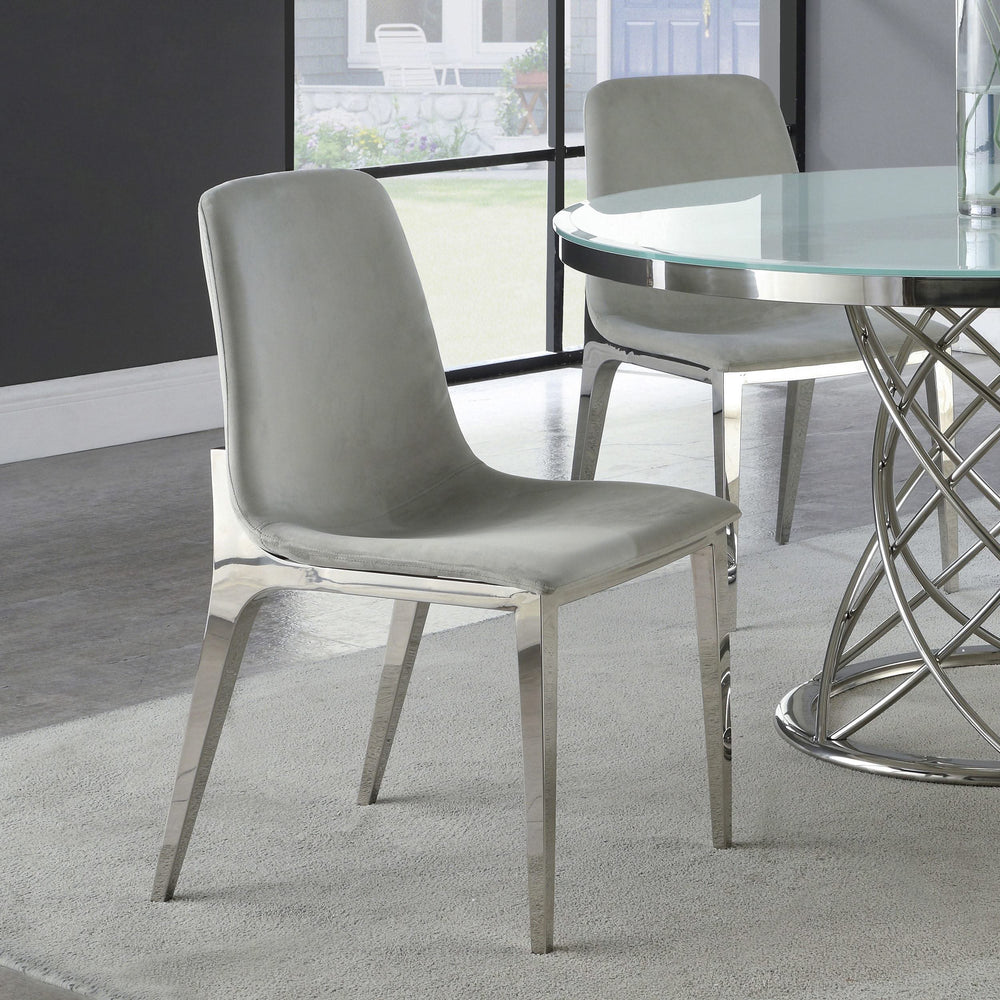 Silla de comedor tapizada Irene gris claro (juego de 4)