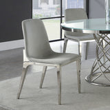 Silla de comedor tapizada Irene gris claro (juego de 4)