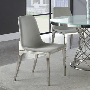 Silla de comedor tapizada Irene gris claro (juego de 4)